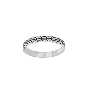 Men's Tire Tread Detail Band Ring