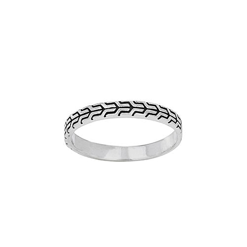 Men's Tire Tread Detail Band Ring