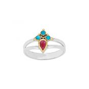 Ruby Trdrp W/3 Turq Ring