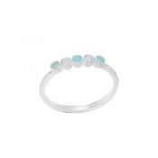 3 Aqua Chal/2 BL Top Ring