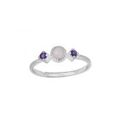 Rose Qtz/Sw Ameth Sides Ring