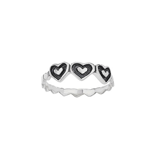 Heart Trio Band Ring