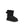 Black boot with bow detail on a white background