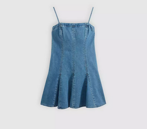 Denim Godet Dress