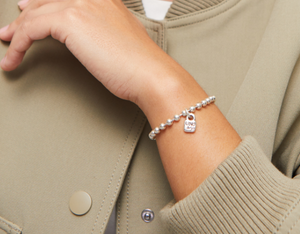 Beaded charm bracelet (SILVER)