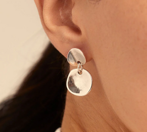 Circle drop earrings (SILVER)