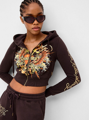 Wing Skull Zip Hoodie