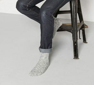 Cotton Slub Men's Gray White