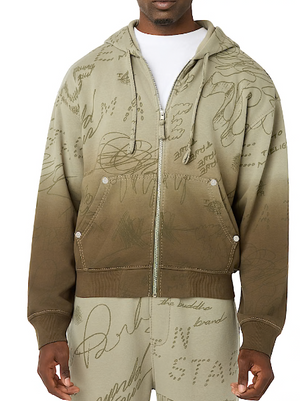 Dip-Dyed Big T Boxy Zip Hoodie