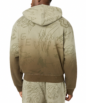 Dip-Dyed Big T Boxy Zip Hoodie