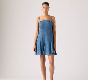Denim Godet Dress