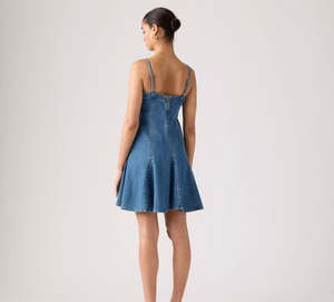 Denim Godet Dress