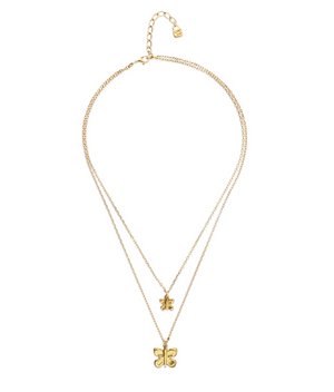 Double necklace with butterflies (GOLD)