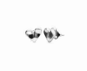 Heart piercing stud earrings (SILVER)