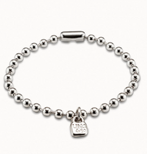 Beaded charm bracelet (SILVER)
