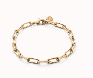Rectangular link chain bracelet (GOLD)