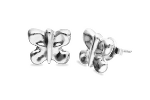 Stud earrings with a butterfly shape (SILVER)