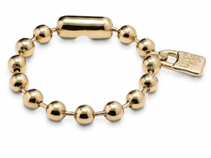 Beaded bracelet with a padlock charm (GOLD)