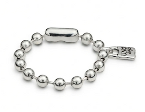 Beaded bracelet with padlock (SILVER)