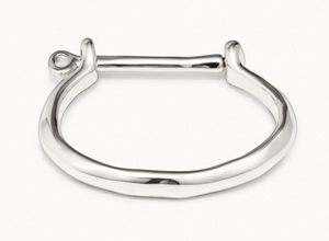 Bangle bracelet with shackle‑style clasp (SILVER)