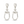 Drop earrings with medium sized link (SILVER)