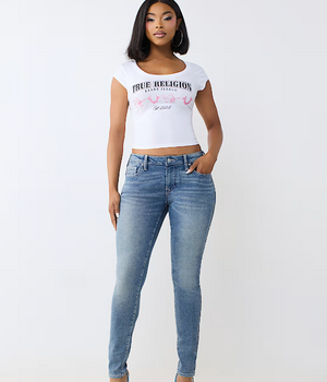 Jennie Mid Rise Crystal Curvy Skinny Jean