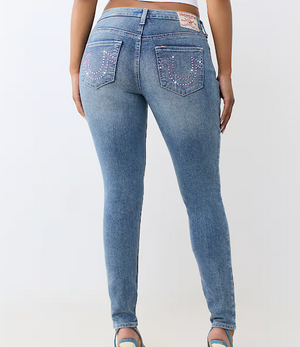 Jennie Mid Rise Crystal Curvy Skinny Jean