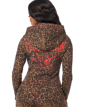 Leopard Baby Terry Zip Hoodie