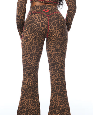 Horseshoe Leopard Baby Terry Bootcut Pants