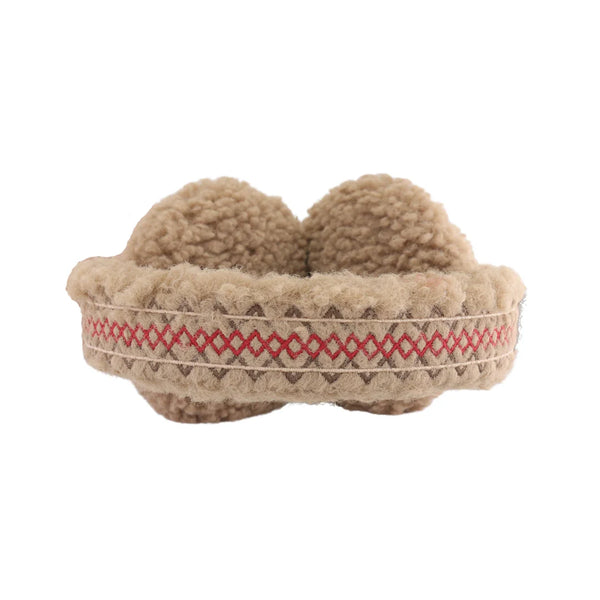 Embroidered Chestnut Sherpa Earmuffs