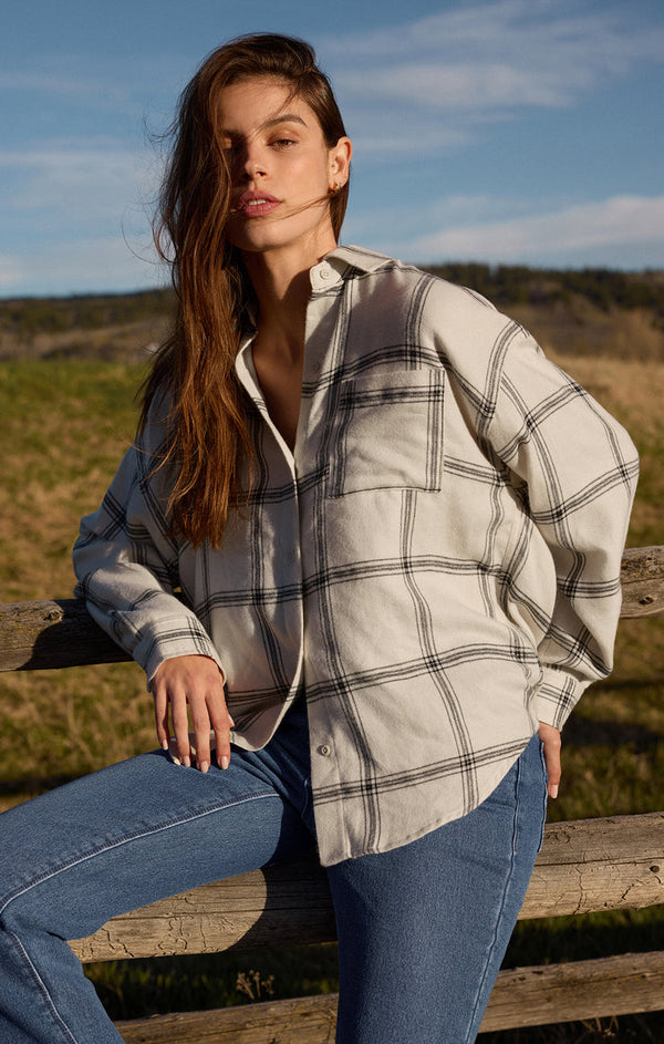 River Plaid Button Up Sea Salt