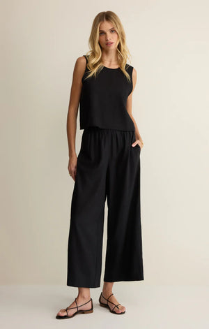 Sloane Linen Top Black
