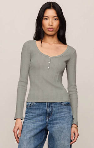 Audri Pointelle Henley Top