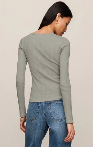 Audri Pointelle Henley Top
