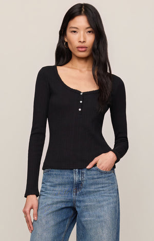 Audri Pointelle Henley Top
