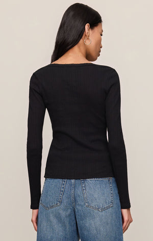 Audri Pointelle Henley Top