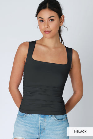 Clean line Square Shirred Top