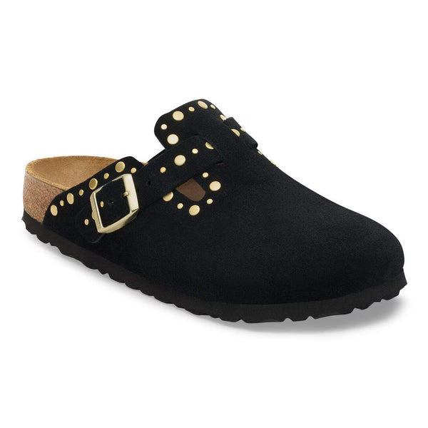 Boston Rivets Black Suede Leather