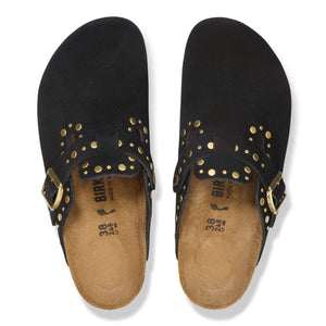 Boston Rivets Black Suede Leather