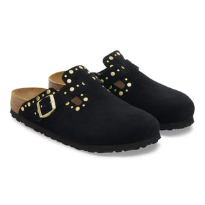 Boston Rivets Black Suede Leather