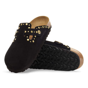 Boston Rivets Black Suede Leather