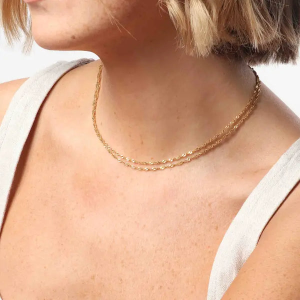Gold Helix Layers Necklace