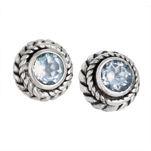 Blue Topaz Stud Earrings