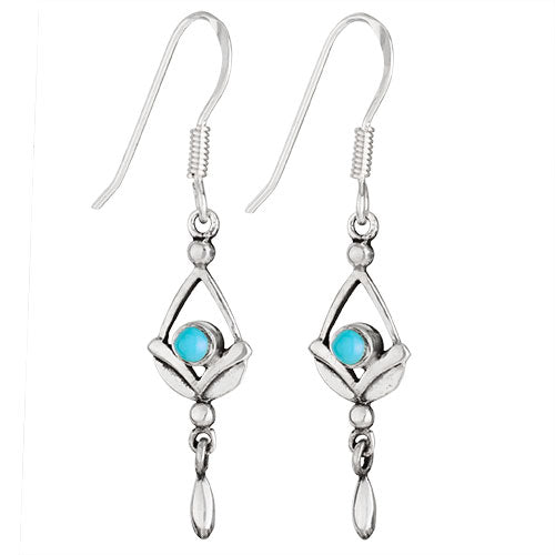 Turquoise Silver Dangle Earrings