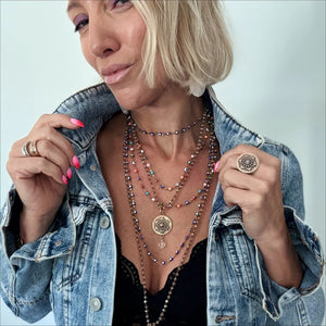 Evil Eye Layering Necklace Blue