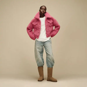 Frankie Short Trucker Jacket Strawberry
