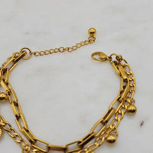 Double Chain Heart Charms Bracelet