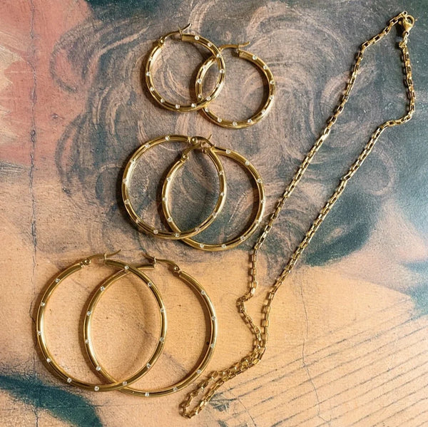 Hey Stud Crystal Hoops