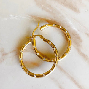 Hey Stud Crystal Hoops