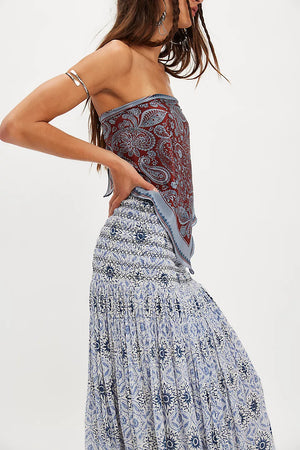 Ravenna Printed Maxi Skirt Blue Bird Combo